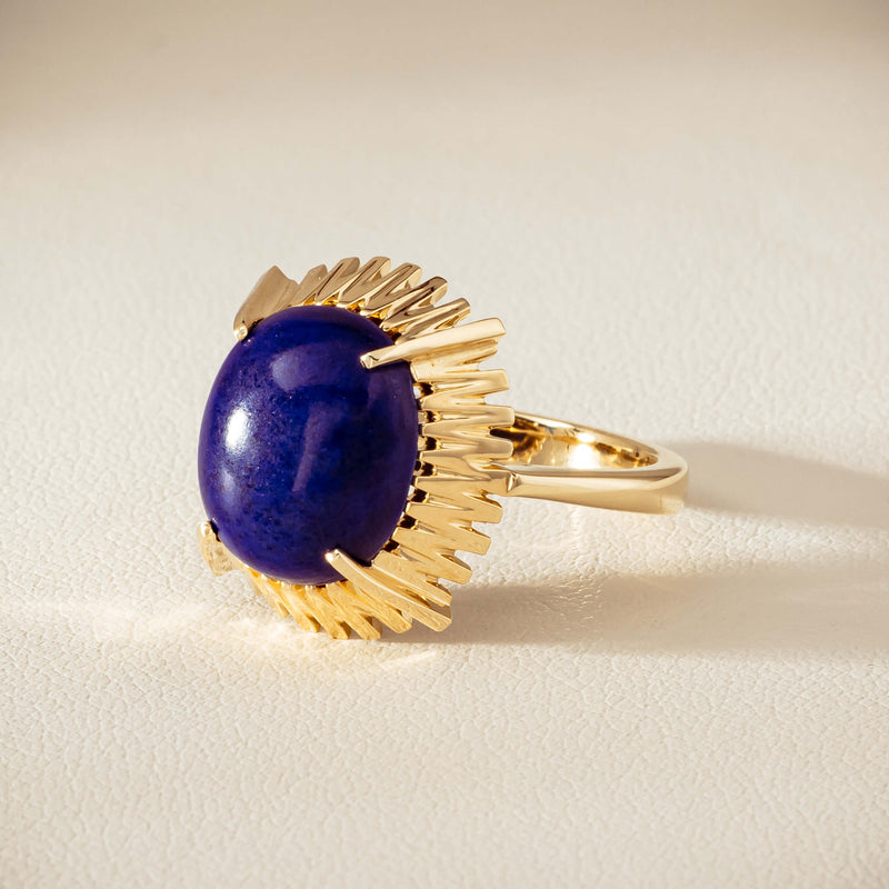 9ct Yellow Gold Lapis Meteor Ring - Ring - Walker & Hall