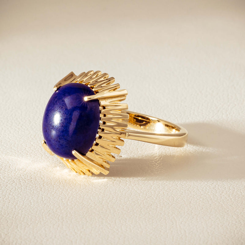 9ct Yellow Gold Lapis Meteor Ring - Ring - Walker & Hall