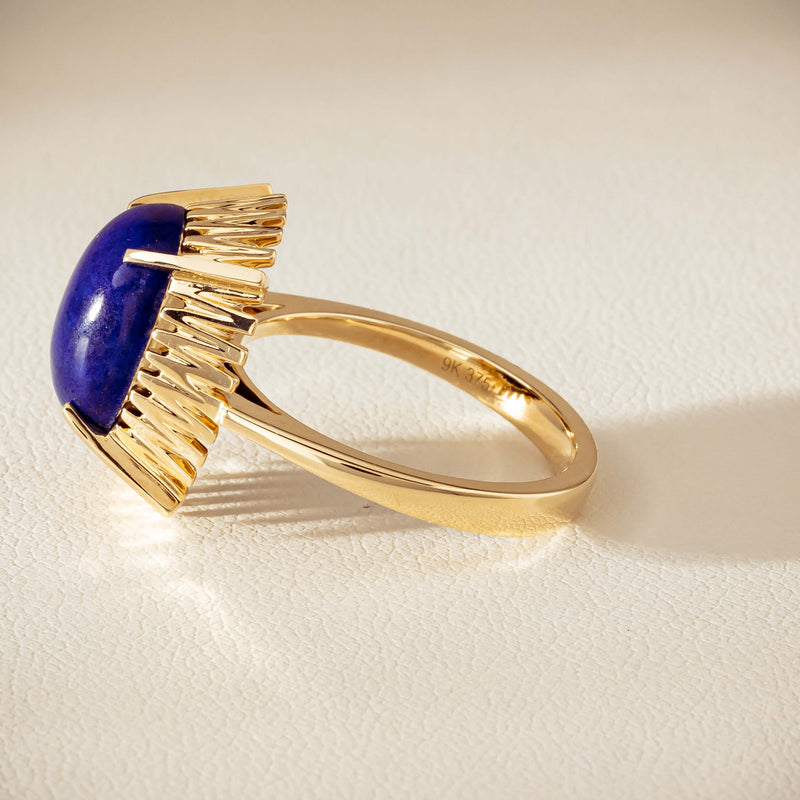 9ct Yellow Gold Lapis Meteor Ring - Ring - Walker & Hall