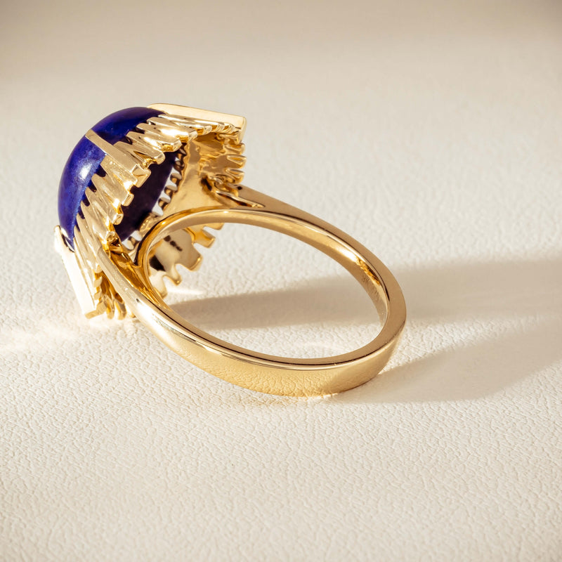 9ct Yellow Gold Lapis Meteor Ring - Ring - Walker & Hall