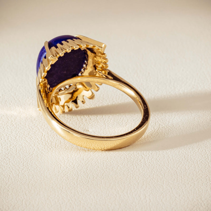 9ct Yellow Gold Lapis Meteor Ring - Ring - Walker & Hall