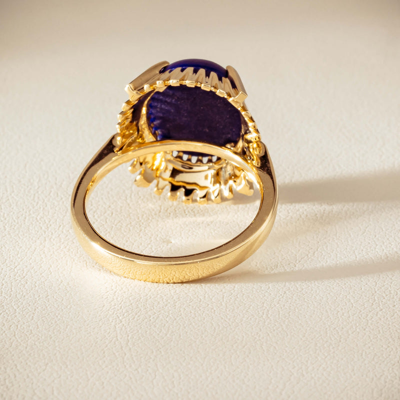 9ct Yellow Gold Lapis Meteor Ring - Ring - Walker & Hall