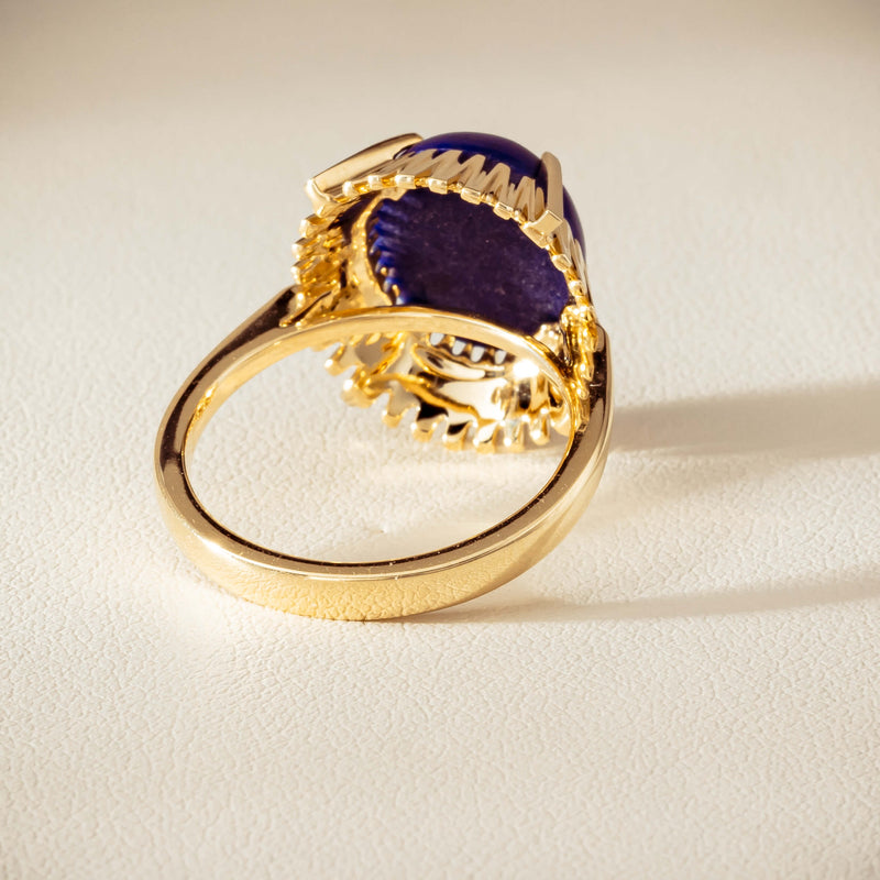 9ct Yellow Gold Lapis Meteor Ring - Ring - Walker & Hall