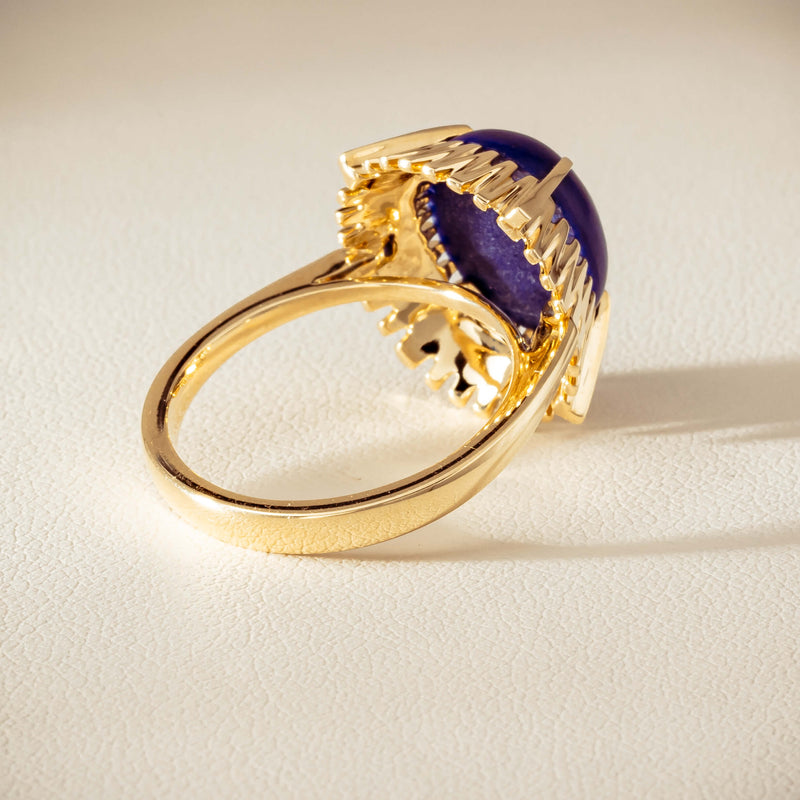 9ct Yellow Gold Lapis Meteor Ring - Ring - Walker & Hall