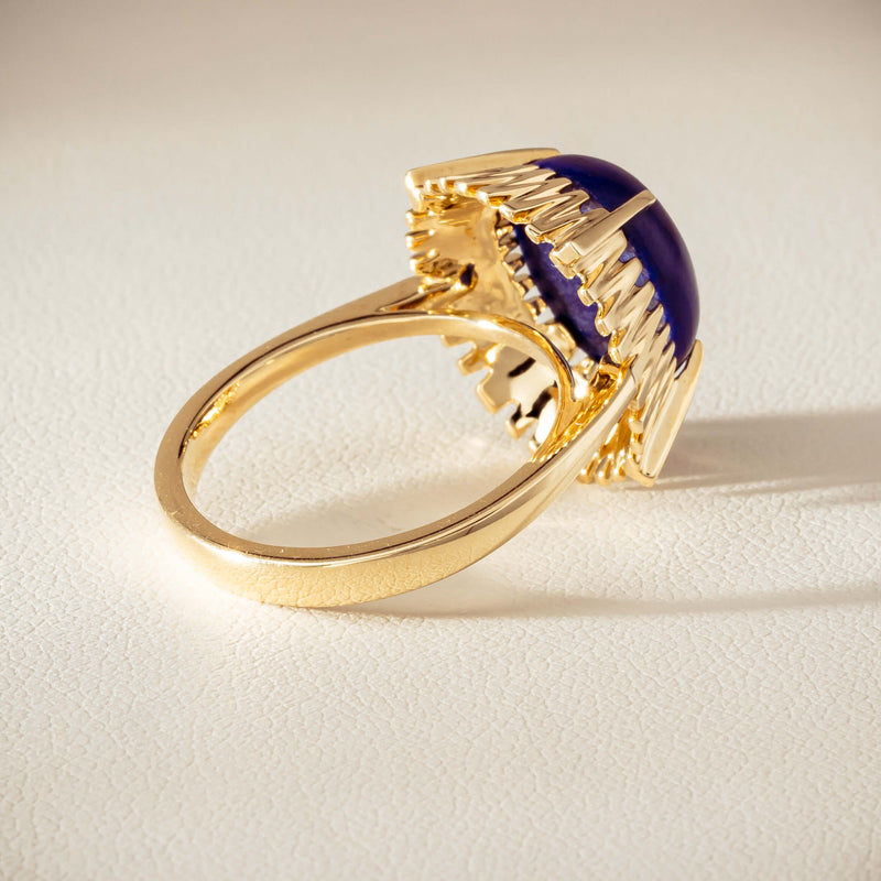 9ct Yellow Gold Lapis Meteor Ring - Ring - Walker & Hall