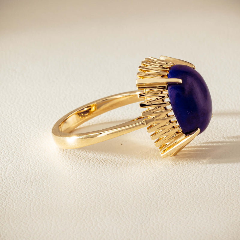 9ct Yellow Gold Lapis Meteor Ring - Ring - Walker & Hall