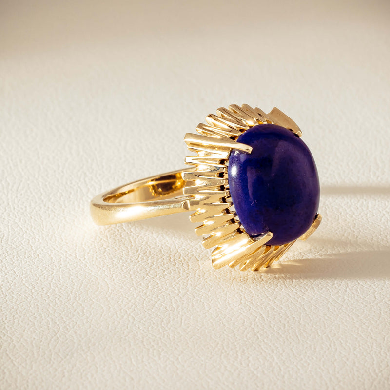 9ct Yellow Gold Lapis Meteor Ring - Ring - Walker & Hall