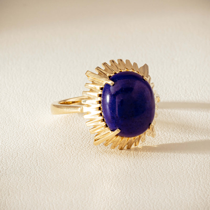 9ct Yellow Gold Lapis Meteor Ring - Ring - Walker & Hall