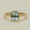 9ct Yellow Gold Aquamarine Rubover Set Ring - Ring - Walker & Hall