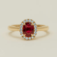 18ct Yellow Gold 1.02ct Pigeon's Blood Ruby & Diamond Nina Ring - Ring - Walker & Hall
