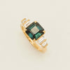 18ct Yellow Gold 3.06ct Teal Sapphire & Diamond Daphne Ring - Ring - Walker & Hall