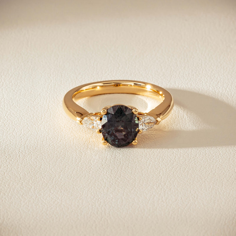 18ct Yellow Gold 2.63ct Green Sapphire & Diamond Ayla Ring - Ring - Walker & Hall