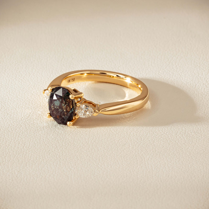 18ct Yellow Gold 2.63ct Green Sapphire & Diamond Ayla Ring - Ring - Walker & Hall