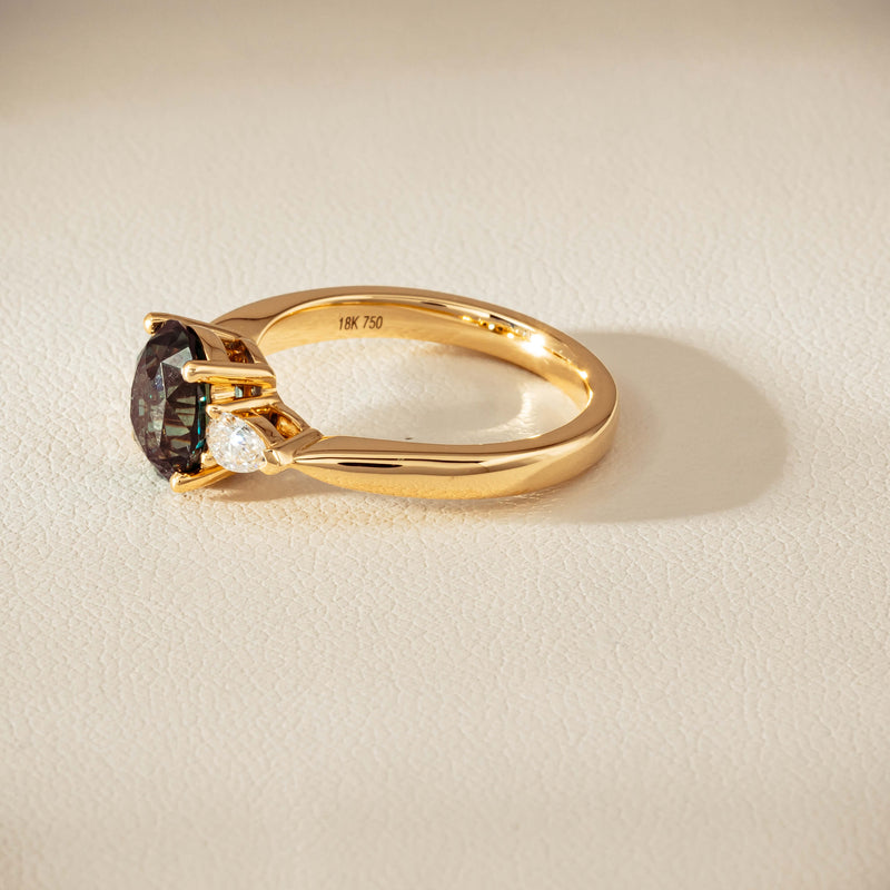 18ct Yellow Gold 2.63ct Green Sapphire & Diamond Ayla Ring - Ring - Walker & Hall