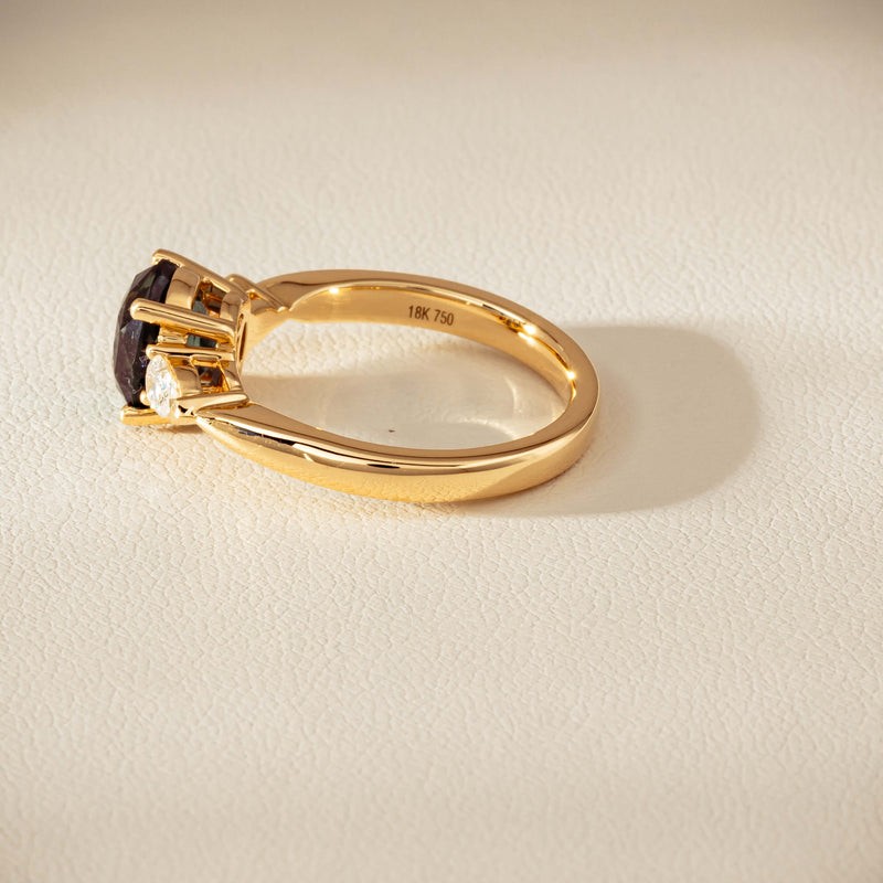 18ct Yellow Gold 2.63ct Green Sapphire & Diamond Ayla Ring - Ring - Walker & Hall