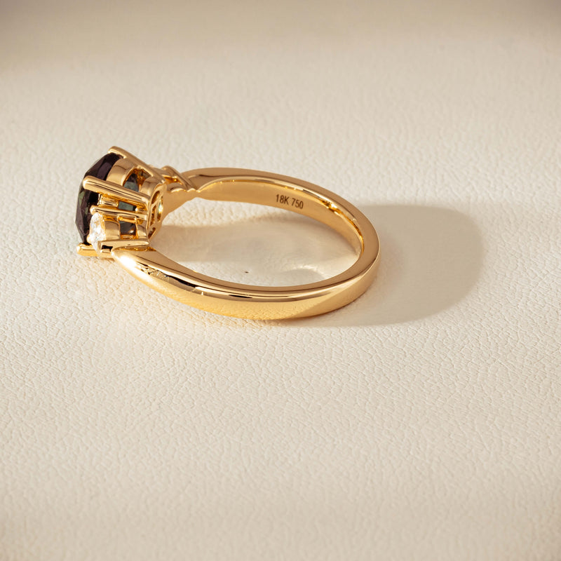 18ct Yellow Gold 2.63ct Green Sapphire & Diamond Ayla Ring - Ring - Walker & Hall