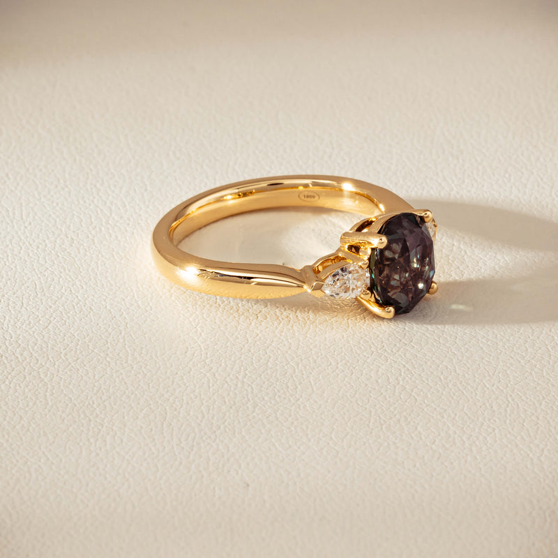 18ct Yellow Gold 2.63ct Green Sapphire & Diamond Ayla Ring - Ring - Walker & Hall