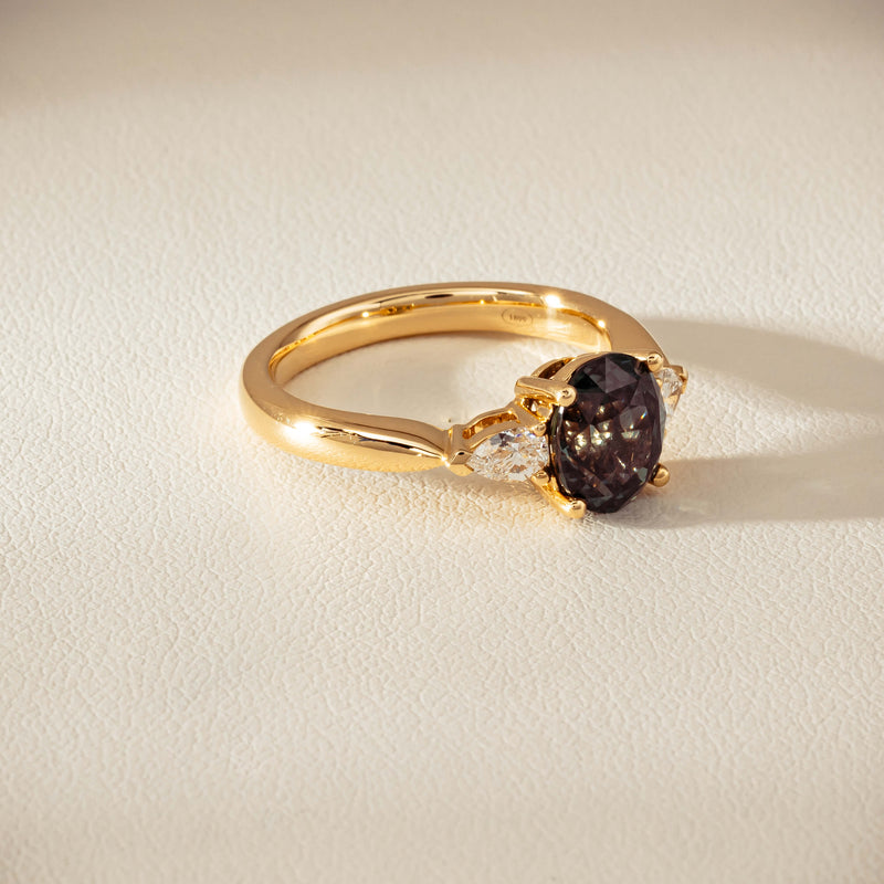 18ct Yellow Gold 2.63ct Green Sapphire & Diamond Ayla Ring - Ring - Walker & Hall