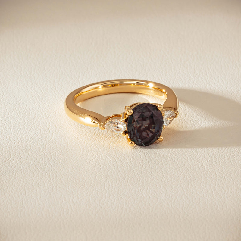 18ct Yellow Gold 2.63ct Green Sapphire & Diamond Ayla Ring - Ring - Walker & Hall