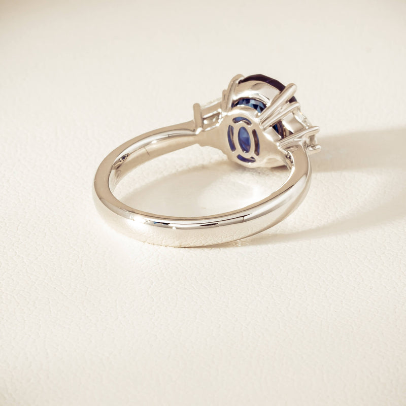18ct White Gold 4.05ct Sapphire & Diamond Ring - Ring - Walker & Hall