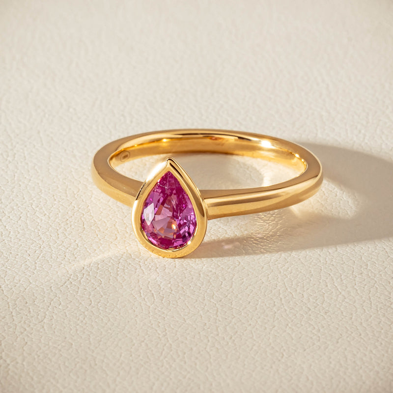 18ct Yellow Gold .80ct Pink Sapphire Natalia Ring - Ring - Walker & Hall