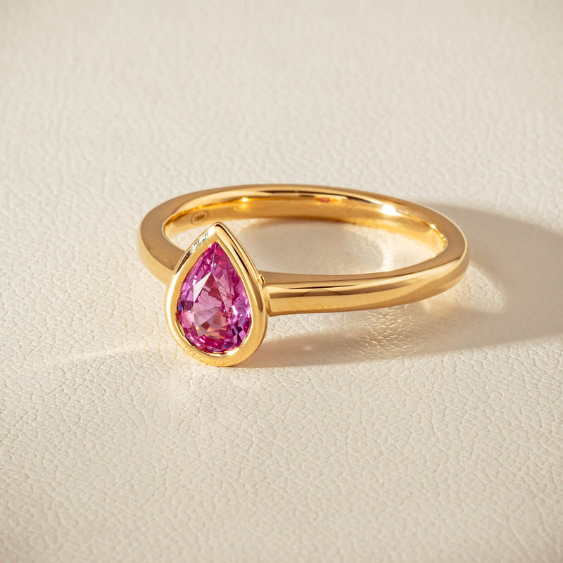18ct Yellow Gold .80ct Pink Sapphire Natalia Ring - Ring - Walker & Hall