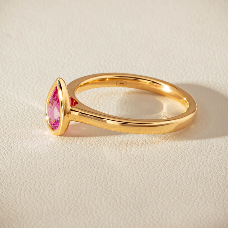 18ct Yellow Gold .80ct Pink Sapphire Natalia Ring - Ring - Walker & Hall