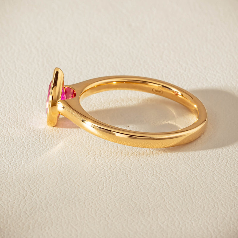 18ct Yellow Gold .80ct Pink Sapphire Natalia Ring - Ring - Walker & Hall