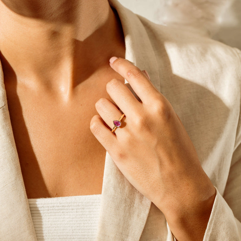 18ct Yellow Gold .80ct Pink Sapphire Natalia Ring - Ring - Walker & Hall