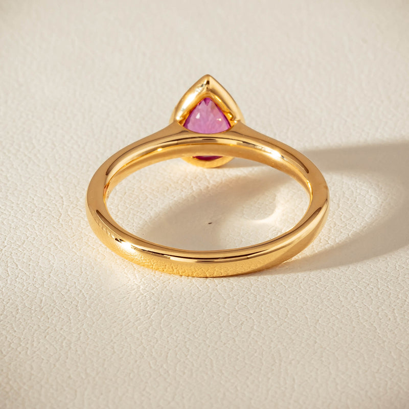 18ct Yellow Gold .80ct Pink Sapphire Natalia Ring - Ring - Walker & Hall