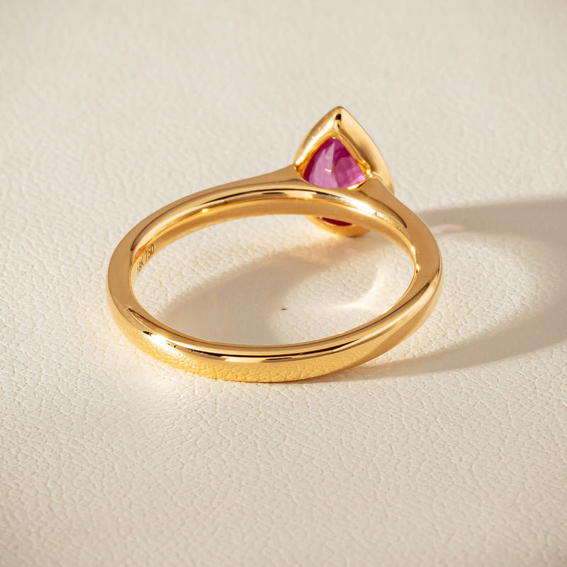 18ct Yellow Gold .80ct Pink Sapphire Natalia Ring - Ring - Walker & Hall