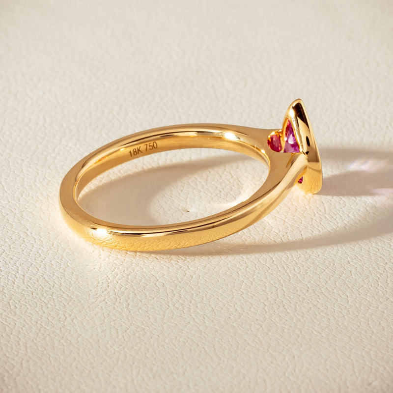 18ct Yellow Gold .80ct Pink Sapphire Natalia Ring - Ring - Walker & Hall