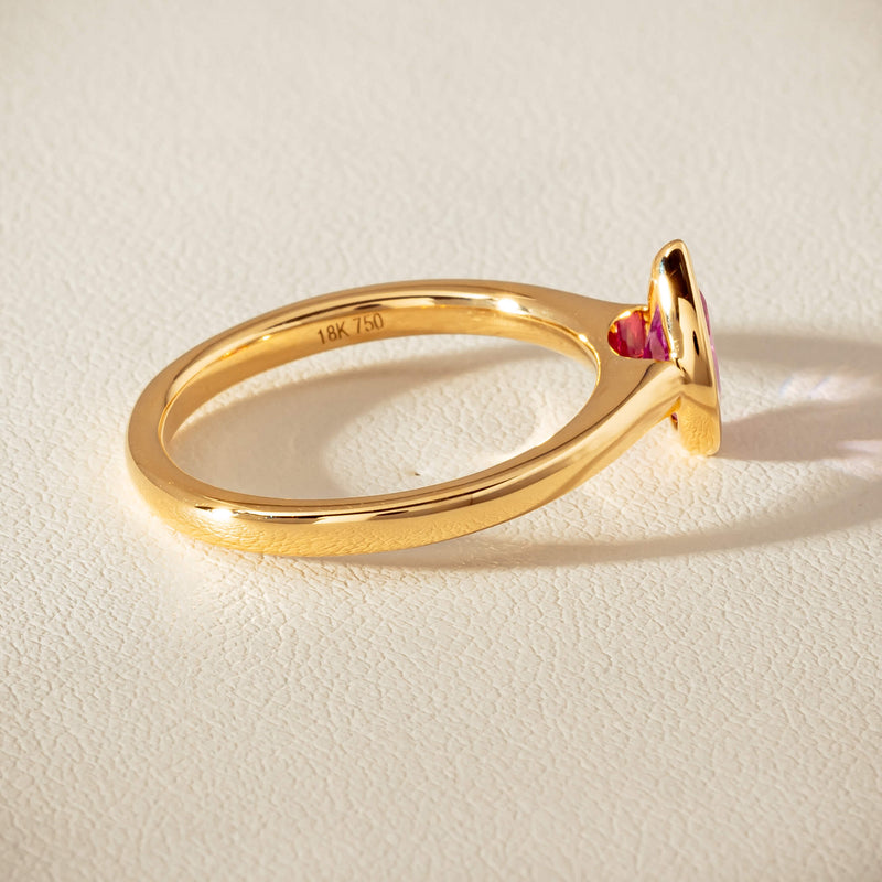 18ct Yellow Gold .80ct Pink Sapphire Natalia Ring - Ring - Walker & Hall