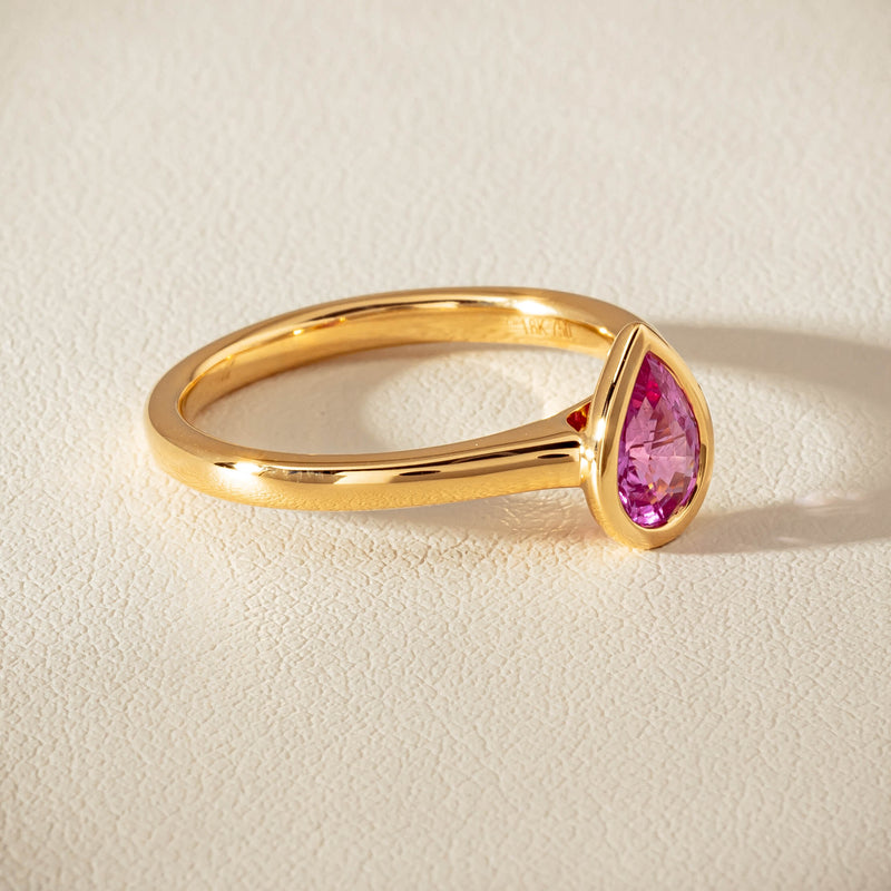 18ct Yellow Gold .80ct Pink Sapphire Natalia Ring - Ring - Walker & Hall