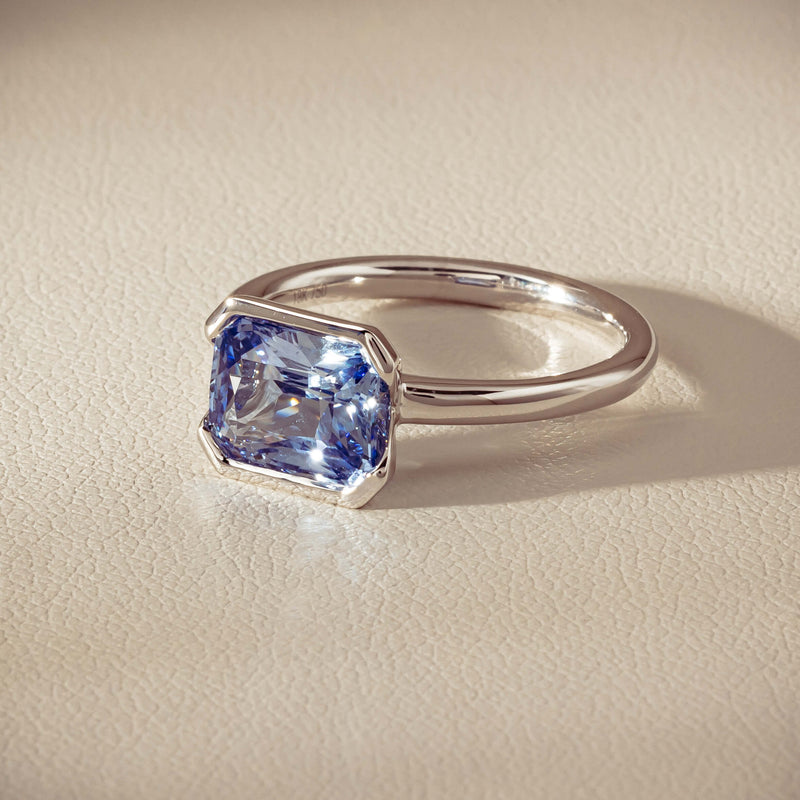 18ct White Gold 2.70ct Light Blue Sapphire Elle Ring - Ring - Walker & Hall