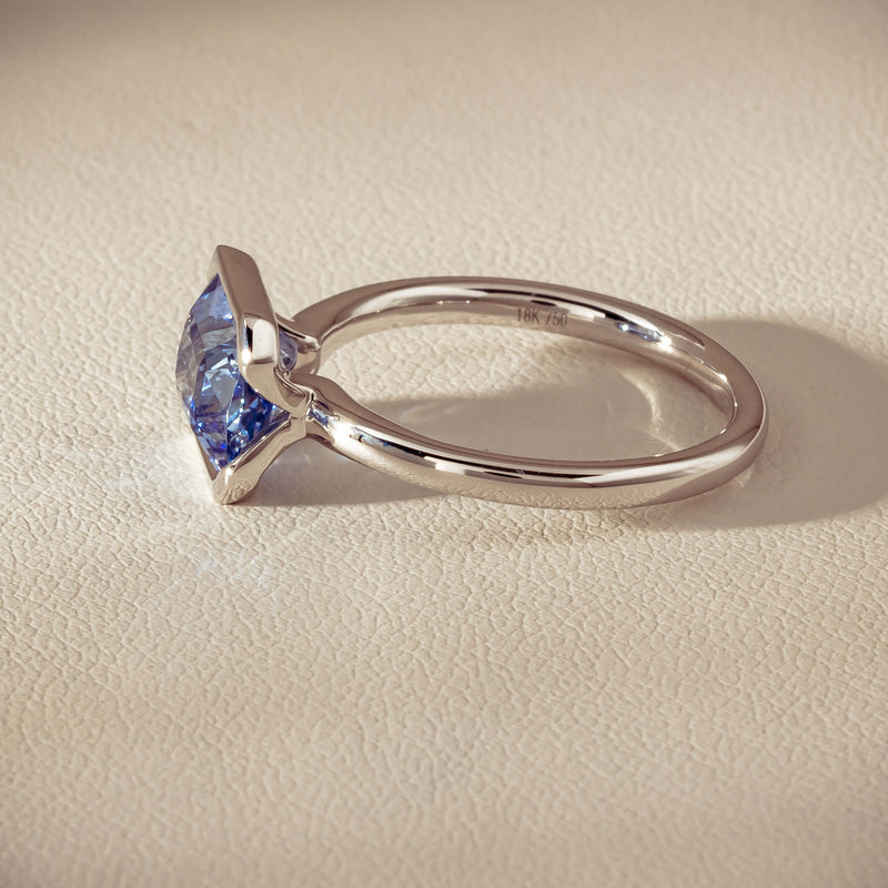18ct White Gold 2.70ct Light Blue Sapphire Elle Ring - Ring - Walker & Hall