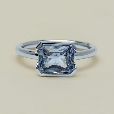 18ct White Gold 2.70ct Light Blue Sapphire Elle Ring - Ring - Walker & Hall