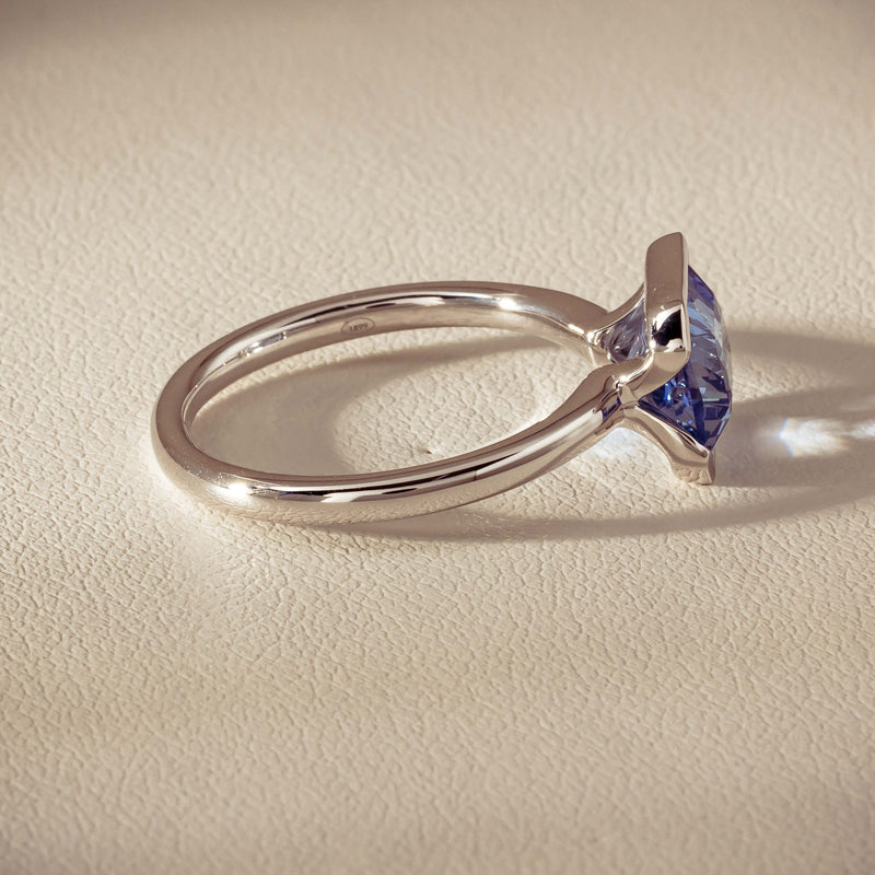 18ct White Gold 2.70ct Light Blue Sapphire Elle Ring - Ring - Walker & Hall