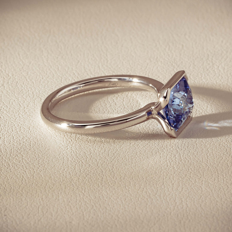 18ct White Gold 2.70ct Light Blue Sapphire Elle Ring - Ring - Walker & Hall