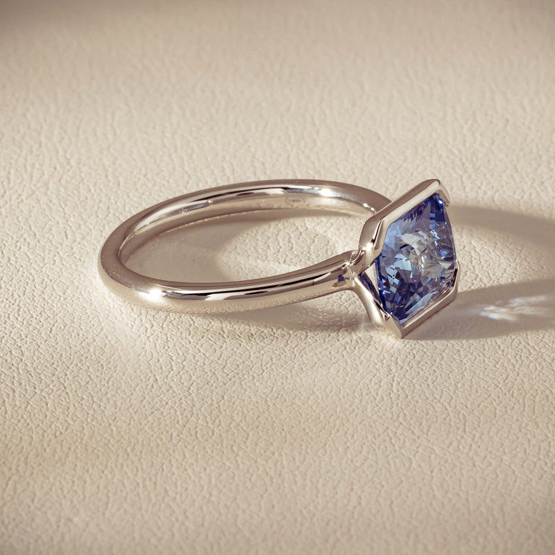 18ct White Gold 2.70ct Light Blue Sapphire Elle Ring - Ring - Walker & Hall