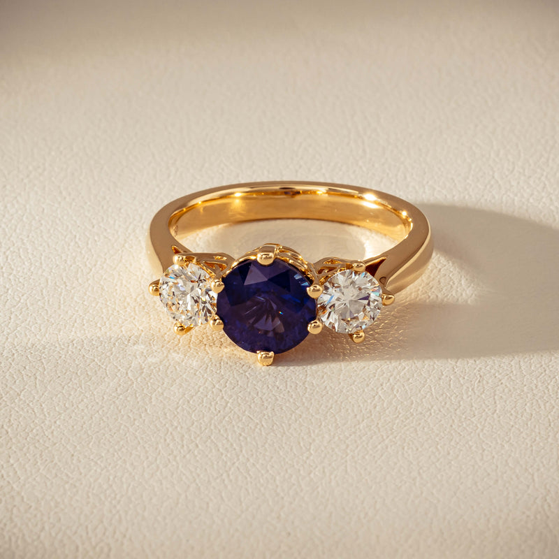 18ct Yellow Gold 2.03ct Sapphire & Diamond Coronado Ring - Ring - Walker & Hall
