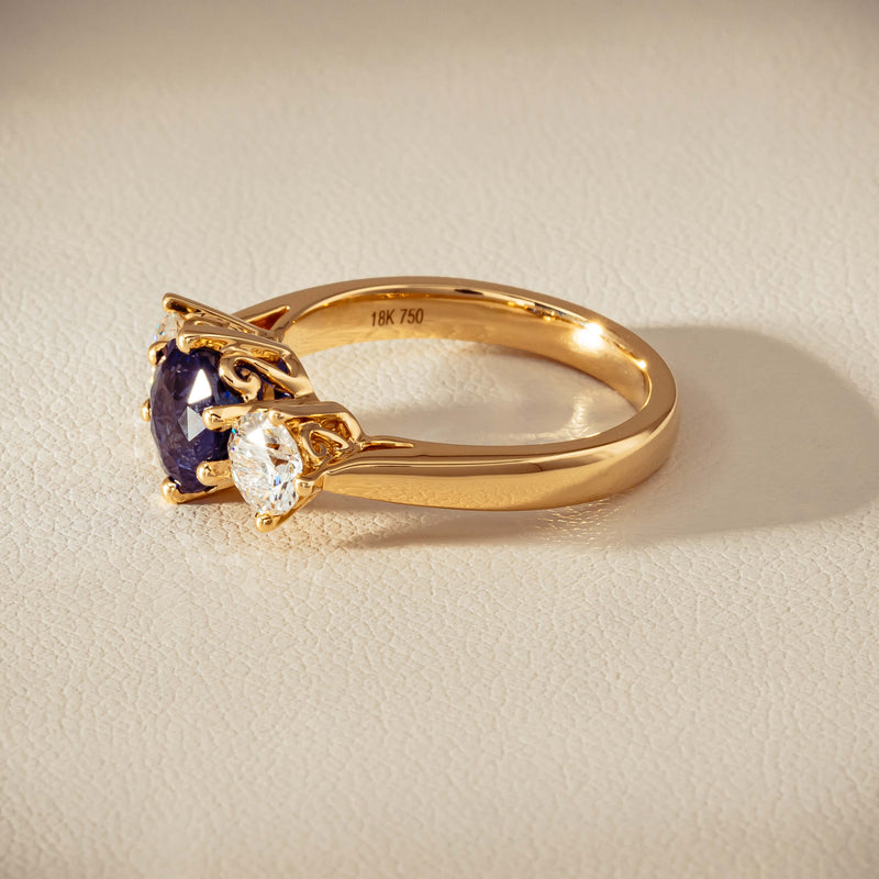 18ct Yellow Gold 2.03ct Sapphire & Diamond Coronado Ring - Ring - Walker & Hall
