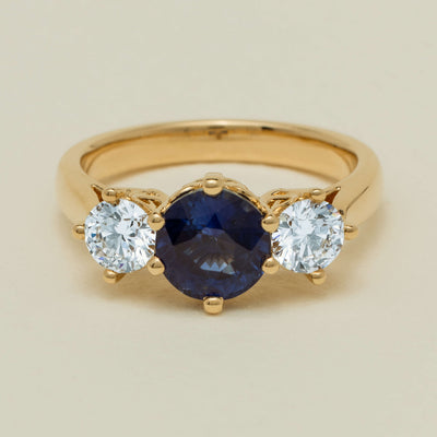 18ct Yellow Gold 2.03ct Sapphire & Diamond Coronado Ring - Ring - Walker & Hall