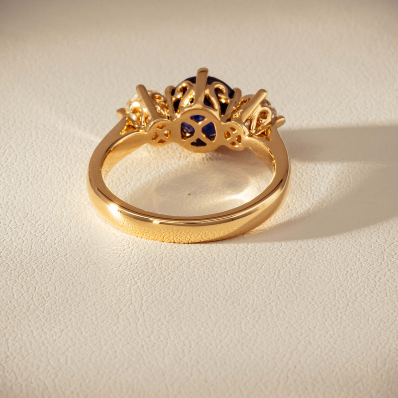 18ct Yellow Gold 2.03ct Sapphire & Diamond Coronado Ring - Ring - Walker & Hall