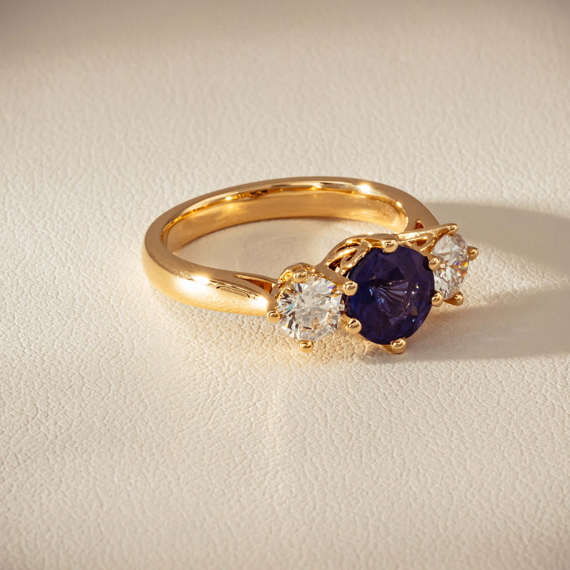 18ct Yellow Gold 2.03ct Sapphire & Diamond Coronado Ring - Ring - Walker & Hall