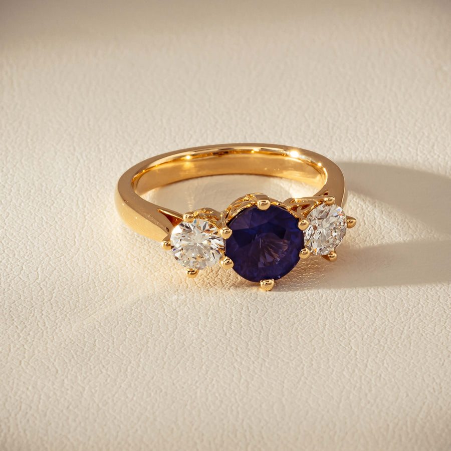18ct Yellow Gold 2.03ct Sapphire & Diamond Coronado Ring - Ring - Walker & Hall