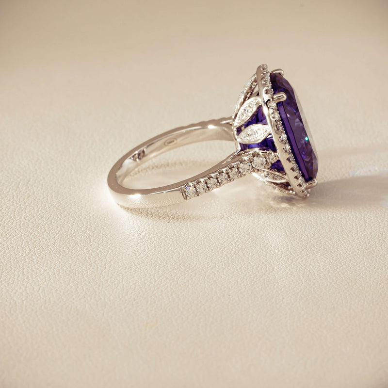 18ct White Gold 12.87ct Tanzanite & Diamond Sierra Ring - Ring - Walker & Hall