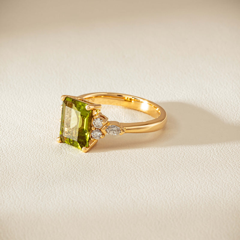 18ct Yellow Gold 2.89ct Peridot & Diamond Oriana Ring - Ring - Walker & Hall