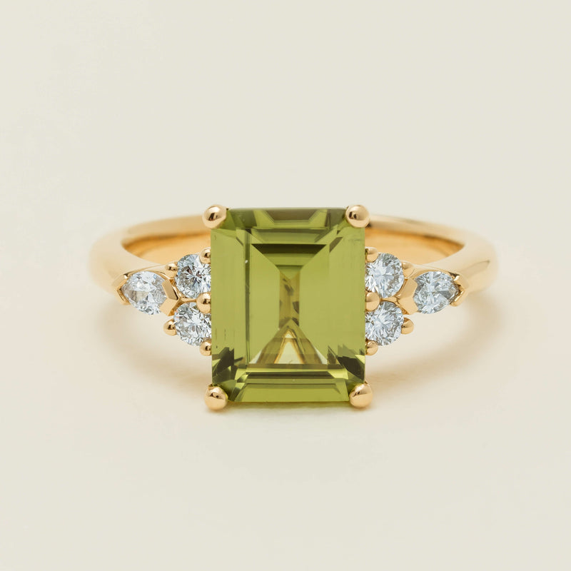 18ct Yellow Gold 2.89ct Peridot & Diamond Oriana Ring - Ring - Walker & Hall