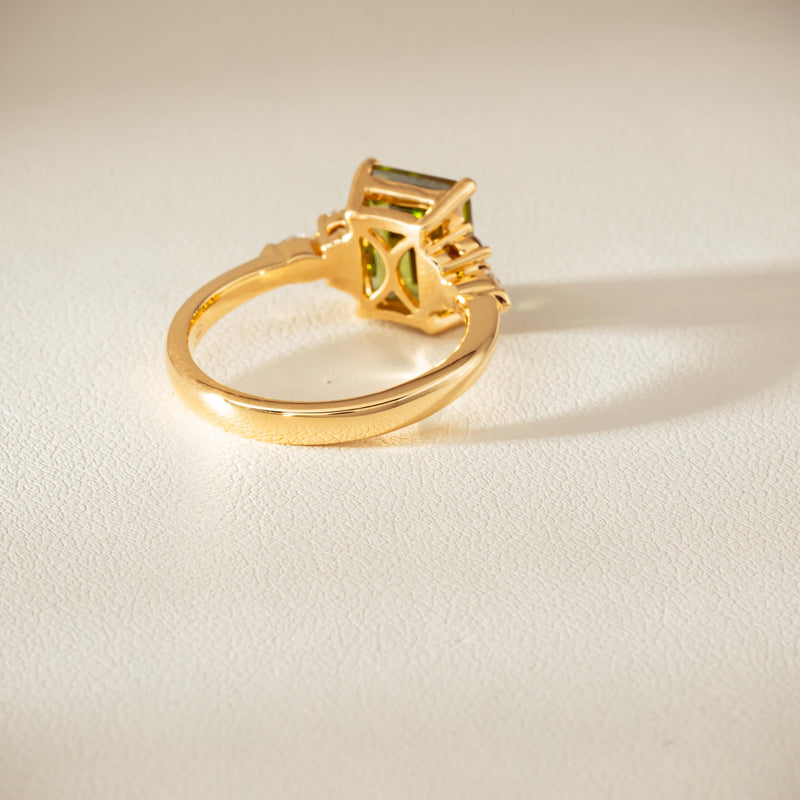18ct Yellow Gold 2.89ct Peridot & Diamond Oriana Ring - Ring - Walker & Hall
